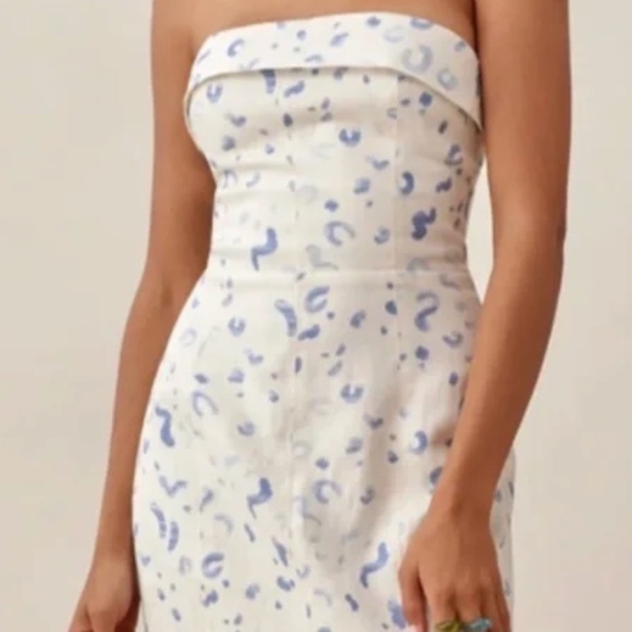 Reformation Madilyn Linen Strapless Mini Dress - Picture 1 of 3